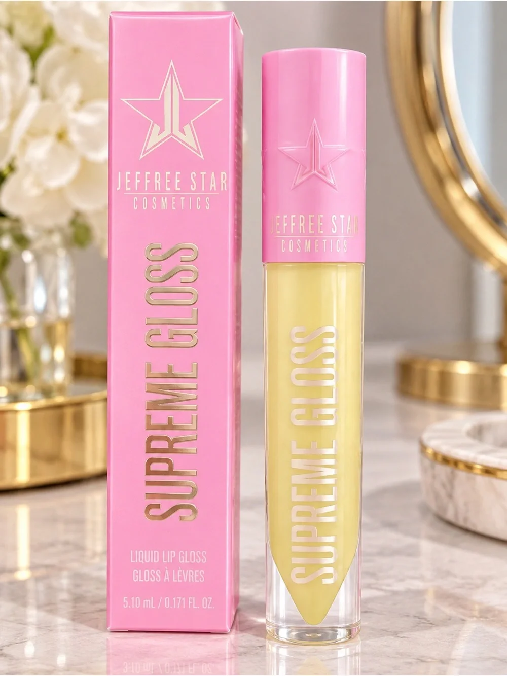 JEFFREE STAR Supreme Gloss Lip Gloss Urethra Pale Yellow Full Size Vegan NIB